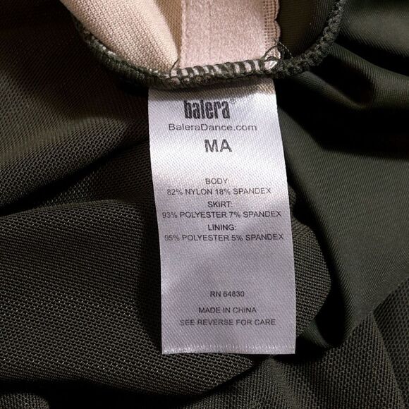 Balera Dance Dress Women Medium-Adult Green Mesh Crew Neck Long Sleeves‎ Outdoor - Picture 4 of 4